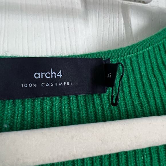 arch4 Cashmere Coco Midi Dress in Emerald Green XS stretch ribbed bodycon - Picture 9 of 16